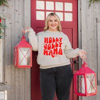 Holly Jolly Mama Sweatshirt, Christmas Sweatshirt, Shirt, Gift For Her, Gift, Sweater | Etsy (US)