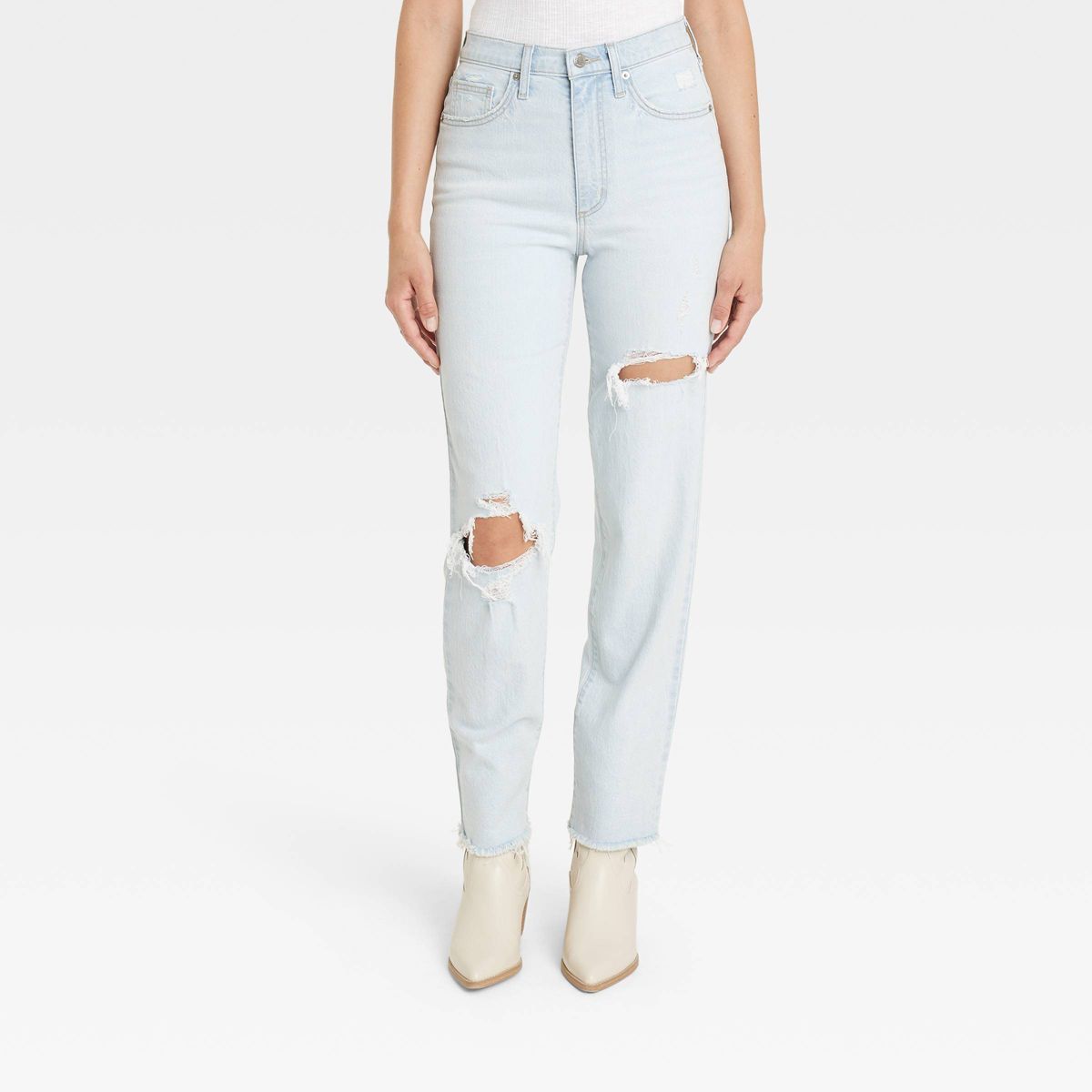 Women's High-Rise 90's Distressed Straight Jeans - Universal Thread™ | Target