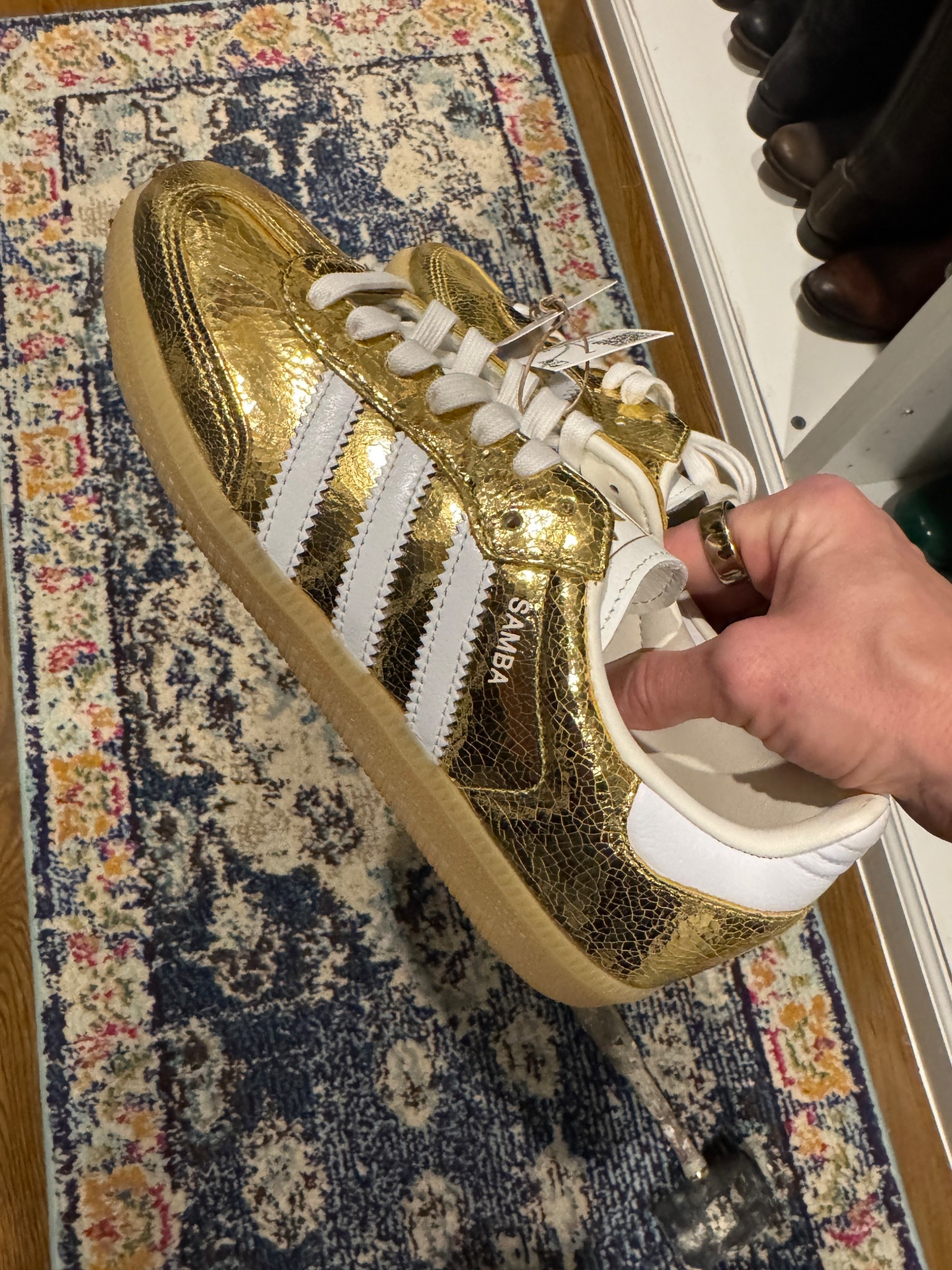 I had to have these crackled gold Adidas Sambas. Can’t wait to wear them peeking out from under dark wash wide leg jeans. Size down half a size. 



#LTKOver40
