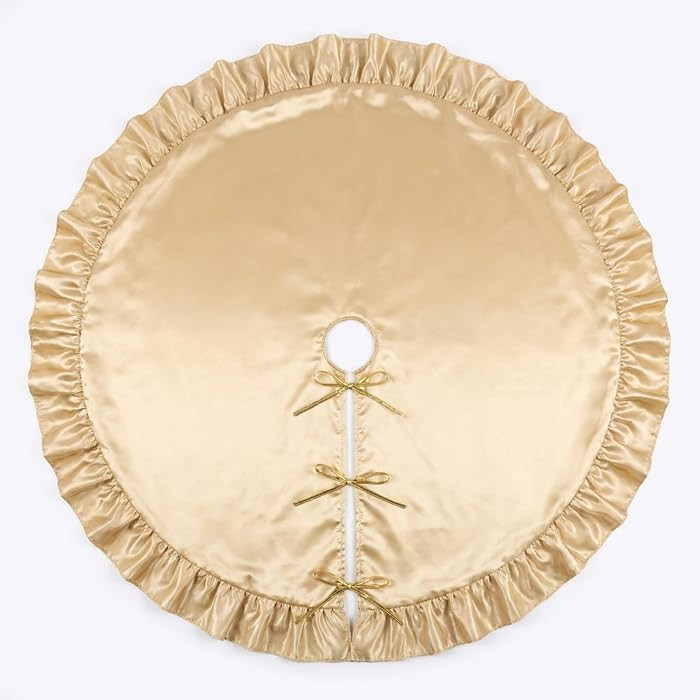 Velvet Christmas Tree Skirt Red Wine Gold Fur Plush Tree Skirt Luxury Xmas Skirts for Merry Chris... | Amazon (US)