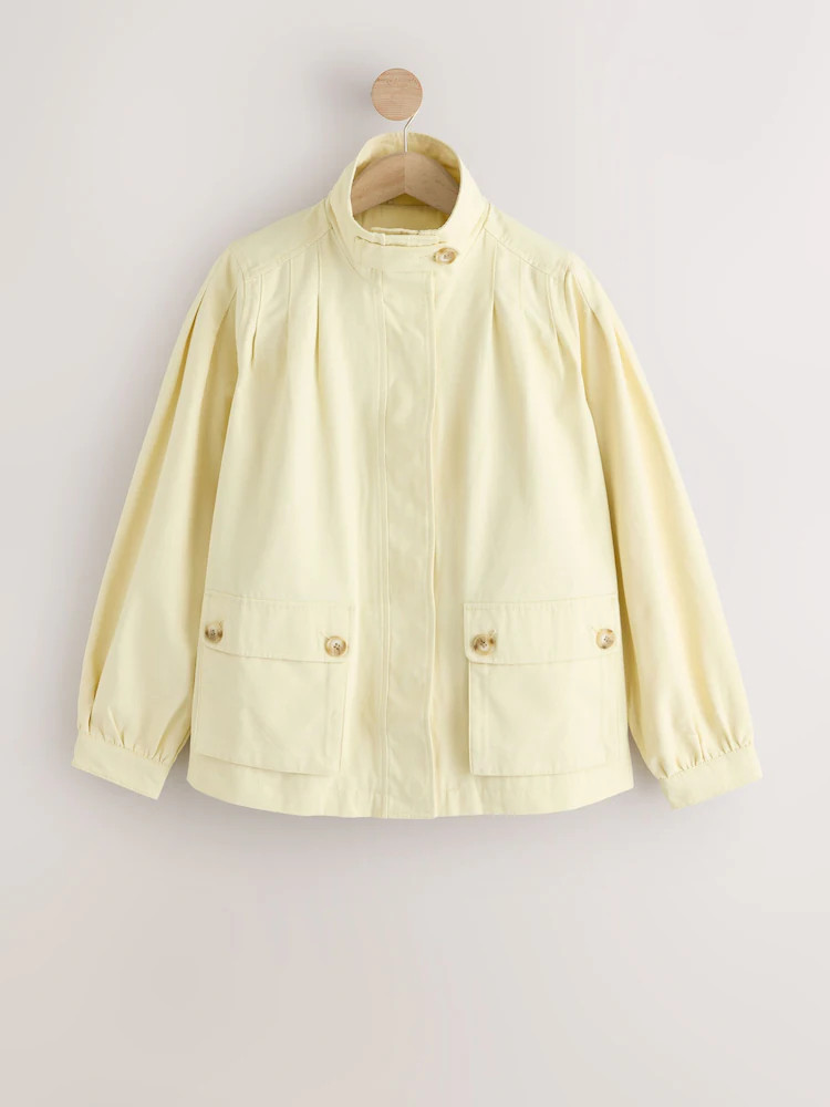 Lemon Yellow Cotton Funnel Neck Jacket | Next US