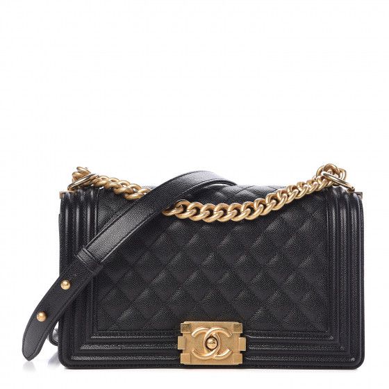 CHANEL Caviar Quilted Medium Boy Flap Black | Fashionphile