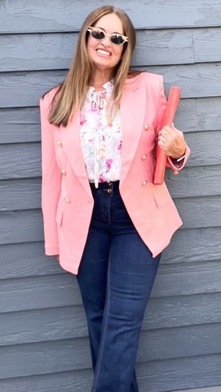 Give me all the Spring Vibes.. coral and Navy (denim) are such a fabulous duo!
My favorite blazer for under $40.00!
My Spring floral blouse is among my favorite Amazon finds.. 

#LTKcurves #LTKSeasonal #LTKFind