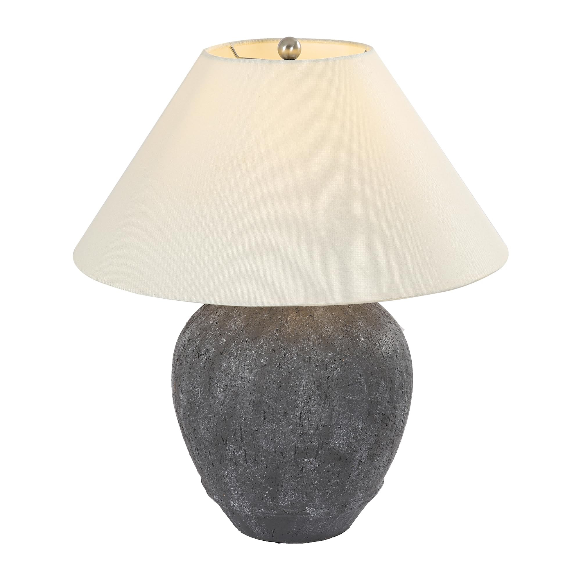 Pia Ricco 21'' Large Gray Base Ceramic Basin Table Lamp for Bedroom, Living Room, Dining Room, Of... | Amazon (US)
