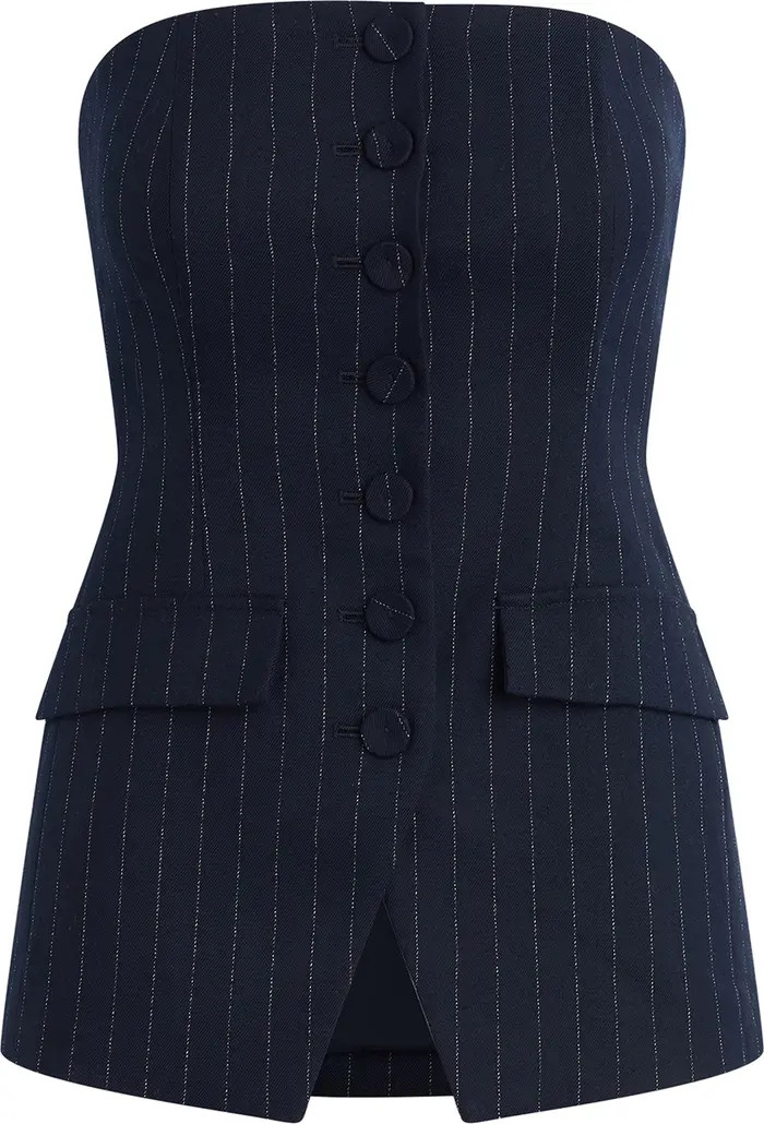 The Phoebe Pinstripe Bustier Top | Nordstrom
