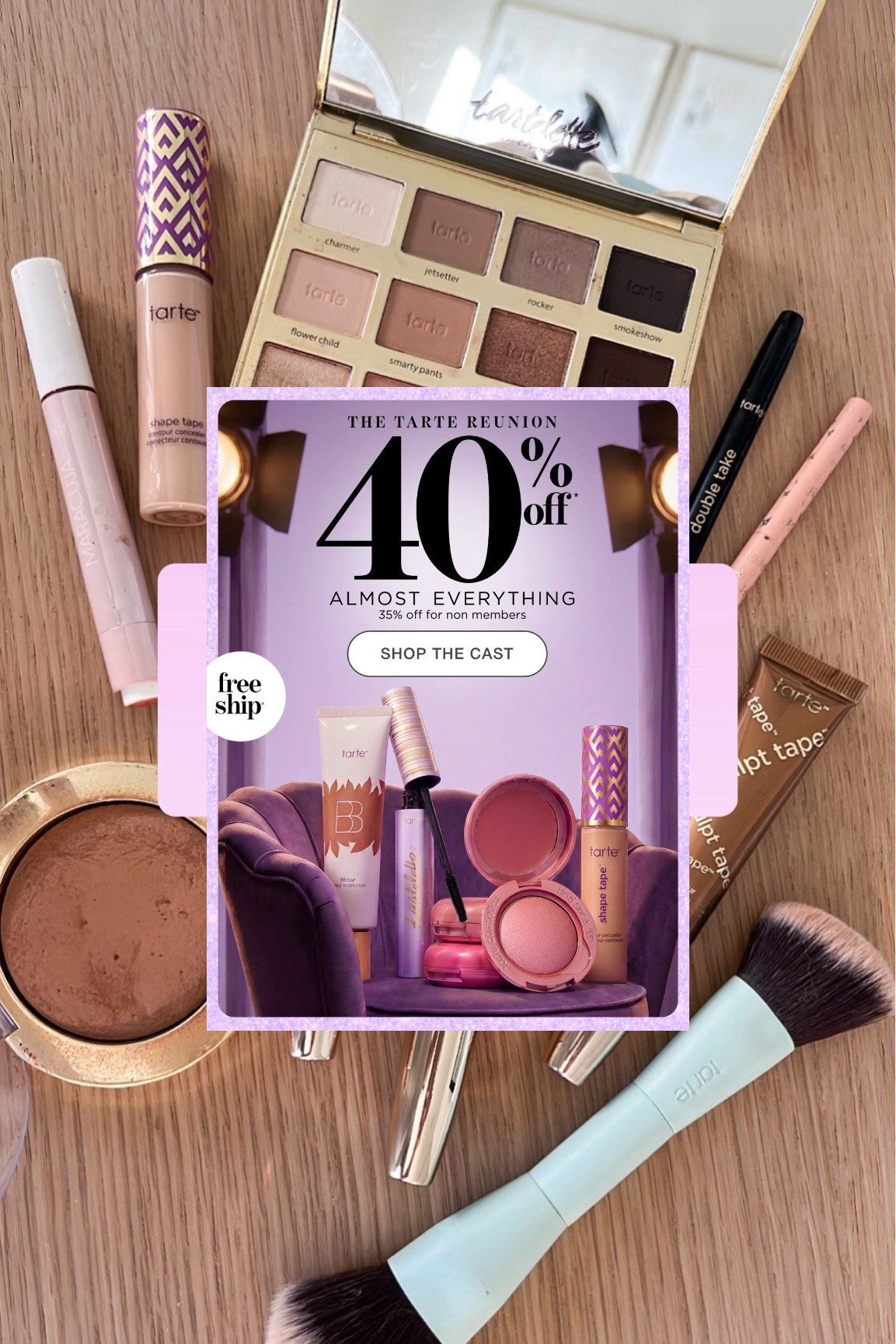 TARTE SALE: 40% off almost everything + free shipping! Exclusively for VIP members (free to join!). Otherwise 35% off for non-members. Great time to restock on your favorite items, try new products, or grab stocking stuffers for the holidays! 💄✨ My favorite picks definitely include their eyeshadow palettes, concealer, and maracuja juice lip!