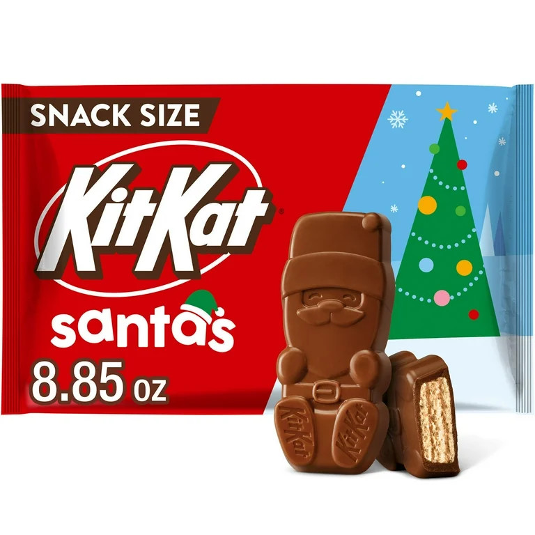 Kit Kat Milk Chocolate Wafer Snack Size Santas Christmas Candy, Bag 8.85 oz - Walmart.com | Walmart (US)