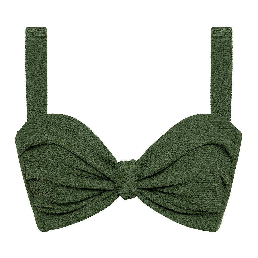 Olive Micro Scrunch Hayden Bikini Top | Montce