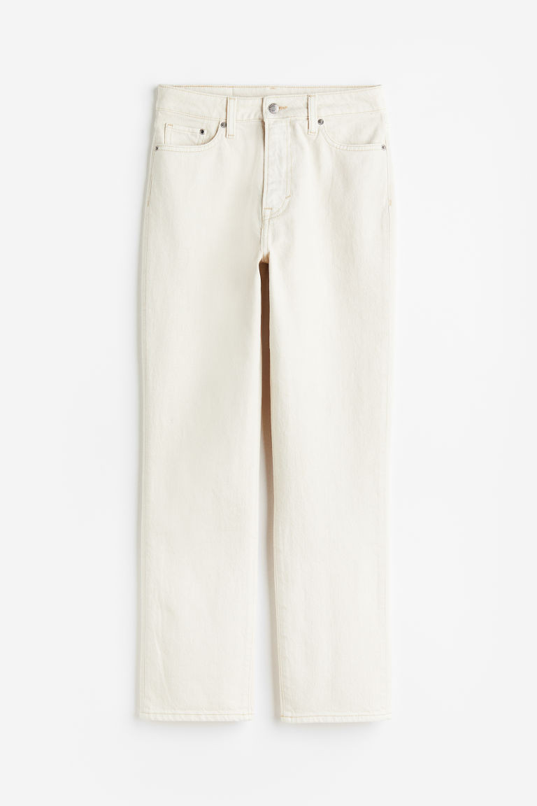 H & M - Mom Ultra High Ankle Jeans - White | H&M (UK, MY, IN, SG, PH, TW, HK)