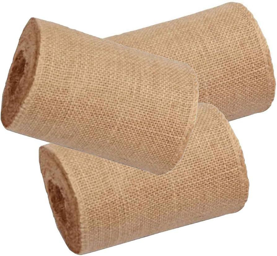 AAYU Brand Premium 3 Pack 5.5"-6" Wide Burlap Ribbon Roll | 5.5in - 6 inch 15 feet Each Non Frayi... | Amazon (US)