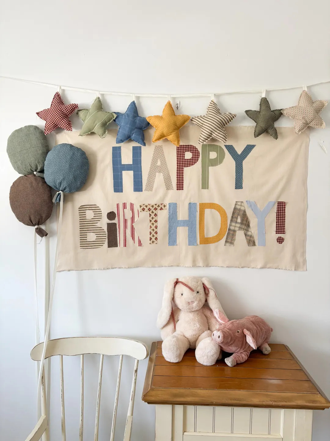Fabric Happy Birthday Banner | Cottagecore Heirloom Party Decor | Etsy (Global)