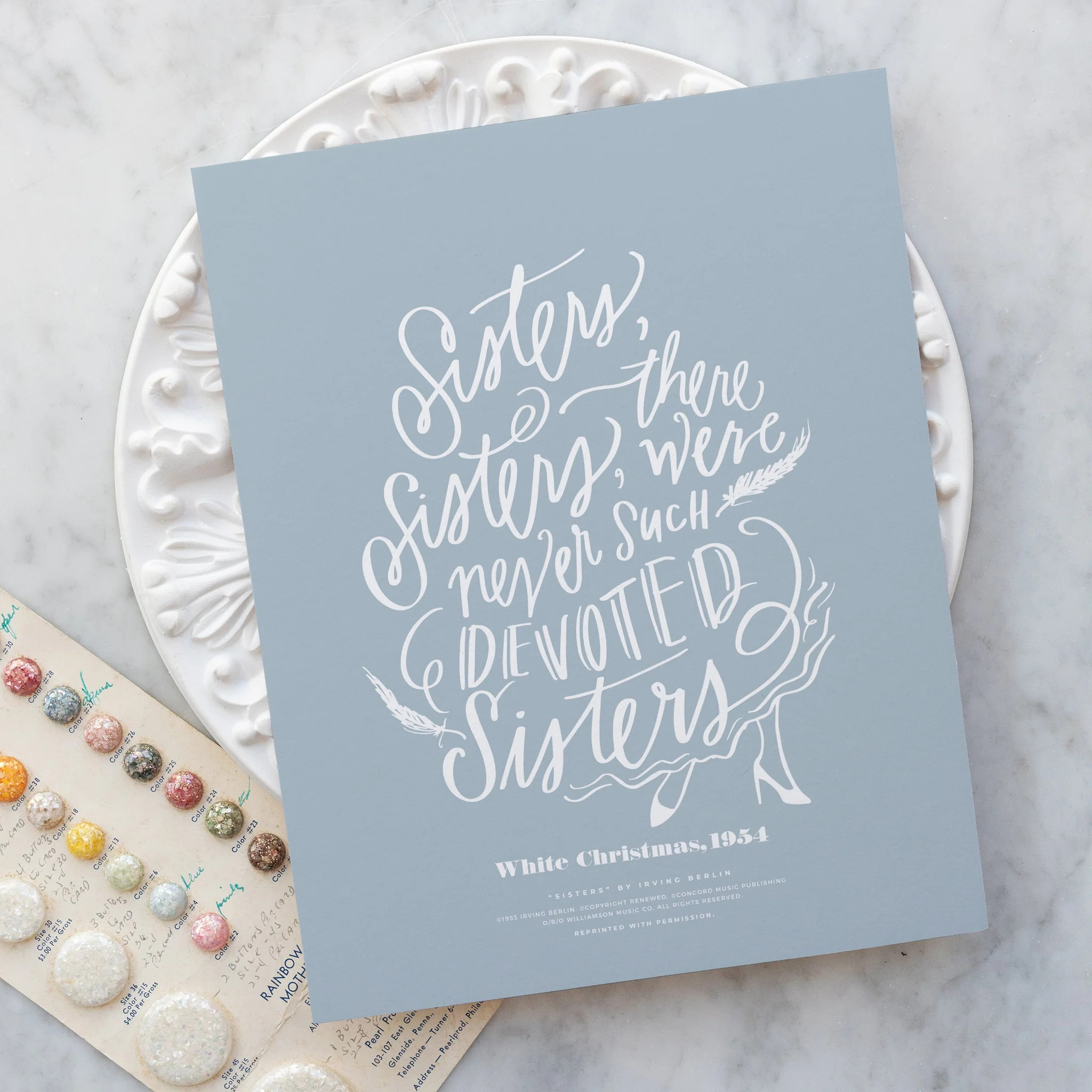Sisters, Sisters | Dusty Blue | Art Print | Lindsay Letters, LLC