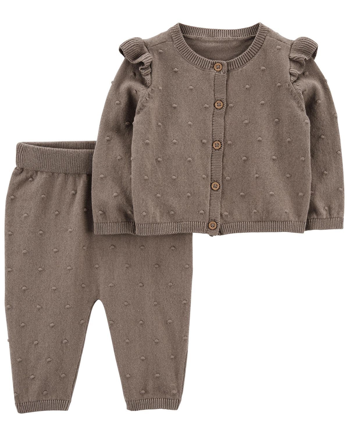 Brown Baby 2-Piece Button-Front Sweater Set | carters.com | Carter's