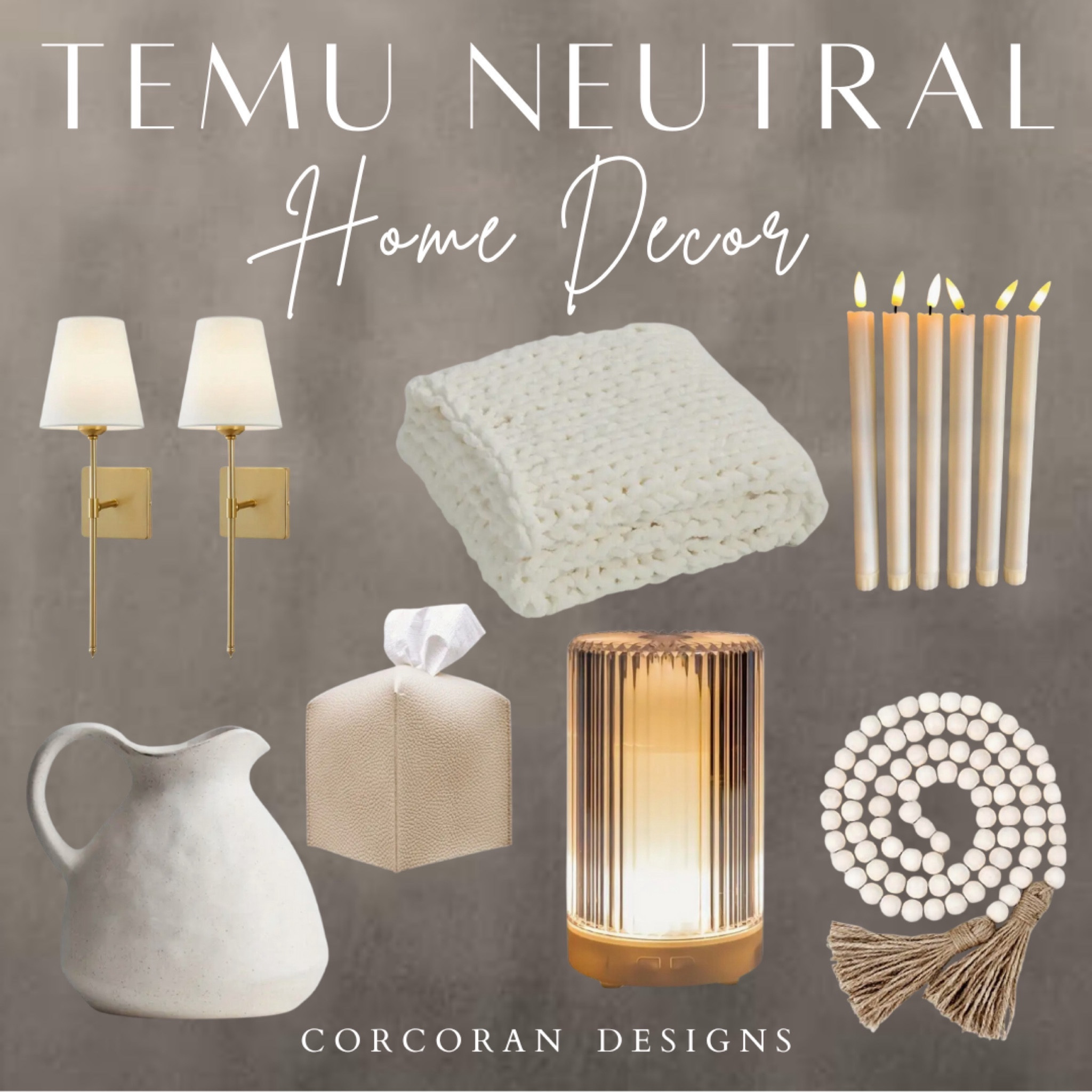 Must have aesthetic, neutral home decor finds! These affordable home finds make any home look  clean & aesthetic! 

Modern home finds, neutral home decor, Temu finds, affordable home, gallery light, humidifier, tabletop fire pit, white chunky throw, black side table, flameless candle sticks, wall sconces 


#LTKsalealert #LTKfindsunder50 #LTKhome