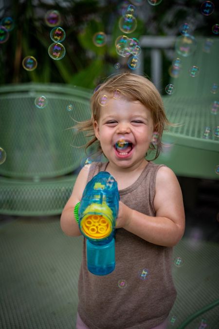 These bubble guns were an even better purchase than I'd hoped: the bubble mix lasts forever, makes tons of bubbles, easy for young toddlers, and spill proof! 

#LTKkids #LTKfamily #LTKxPrimeDay