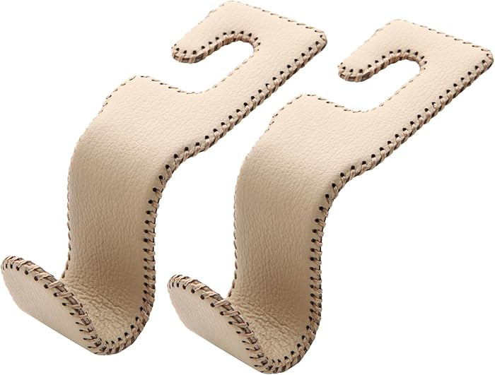 U-Shaped Car Leather Hooks – Car Purse Holder, Headrest Hooks for Car, Back Seat Organizer - El... | Amazon (US)