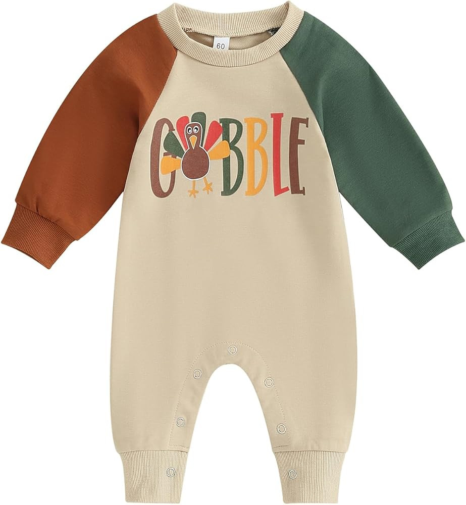 Halloween Baby Boy Girl Outfit Pumpkin Long Sleeve Onesie Romper Jumpsuit Halloween Clothes Girl ... | Amazon (US)