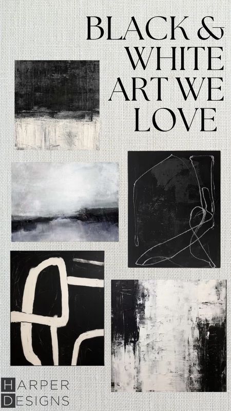 Black and white abstract art that we’re loving. All of these pieces are retail making them really affordable. 

Abstract artwork, black and white art 

#LTKstyletip #LTKhome