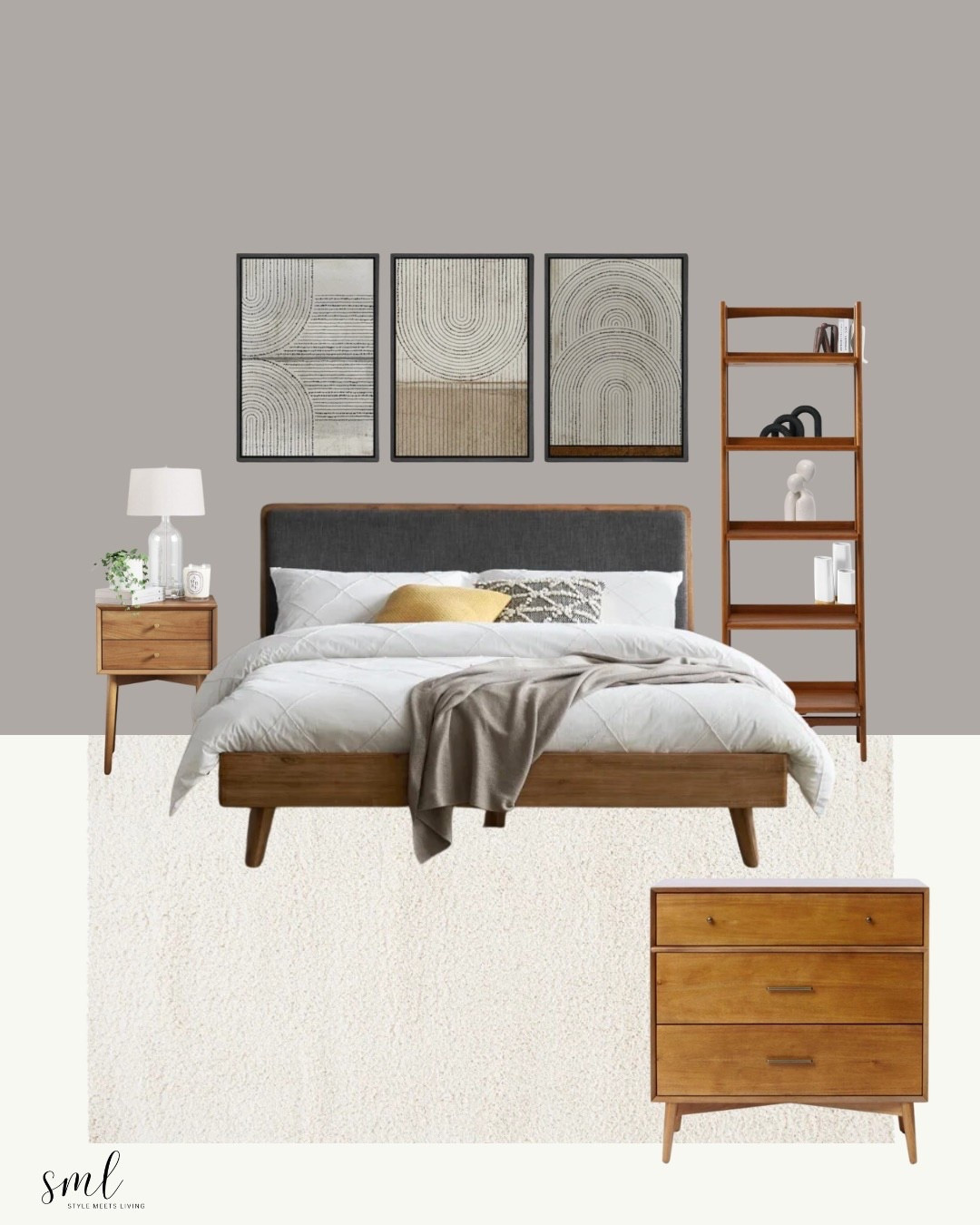Mid-century style made for small spaces. This bedroom mood board is designed with apartment living in mind, featuring a streamlined bed, space-saving nightstands, a functional dresser, and warm wood tones for that timeless mid-century look. Proof that you don’t need a large space to create a stylish, cozy retreat. 

Keywords: mid-century, modern bedroom, small bedroom ideas, apartment bedroom decor, space-saving furniture, small space living design, mid-century furniture style, cozy bedroom inspiration, minimalist bedroom, decor, functional bedroom furniture, apartment friendly design.

#LTKSaleAlert #LTKHome