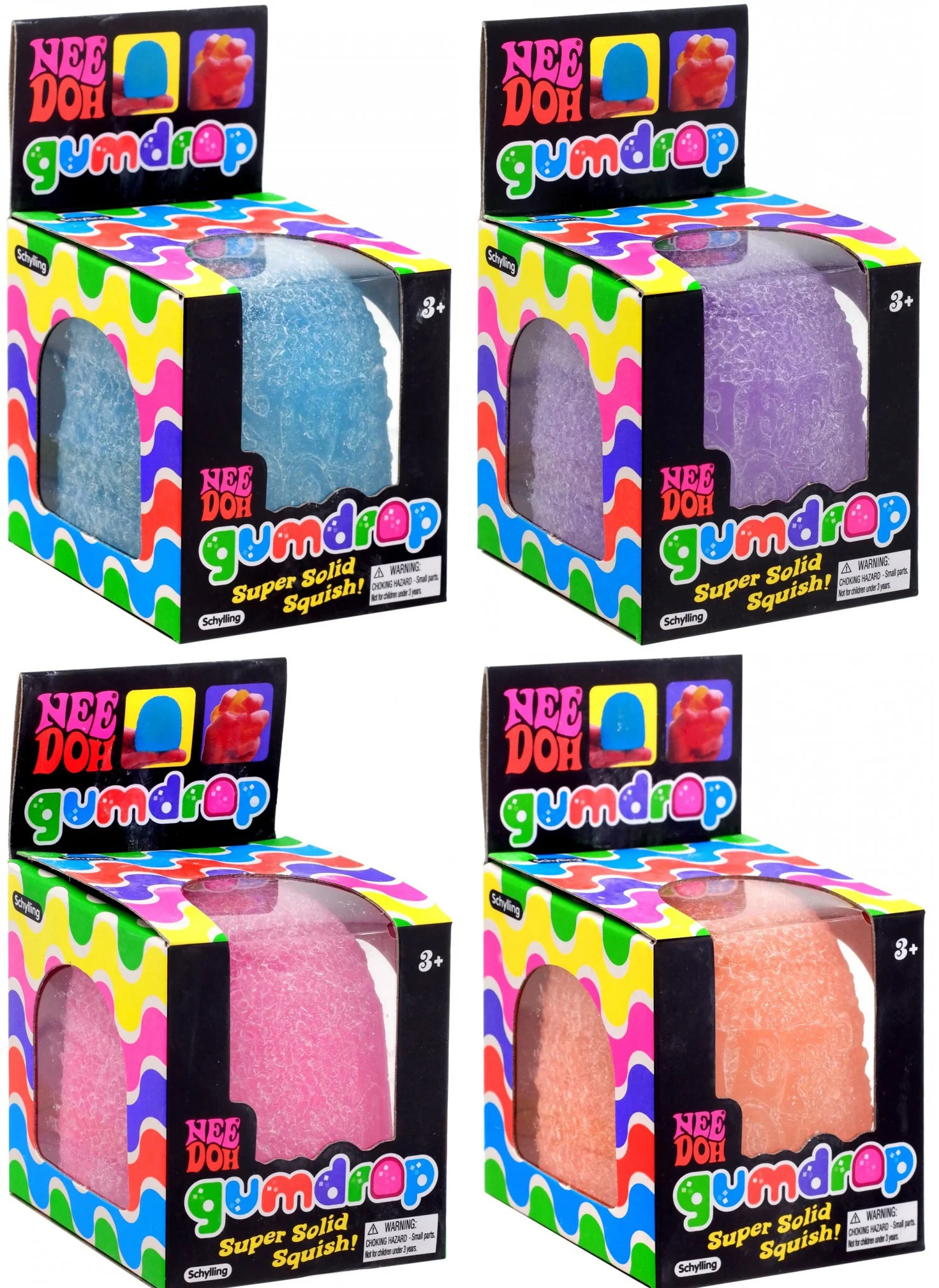 NeeDoh Gumdrop Blue, Purple, Pink & Orange Set of 4 Stress Balls | Walmart (US)