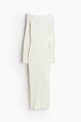 Rib-Knit Off-the-Shoulder Dress | H&M (US + CA)