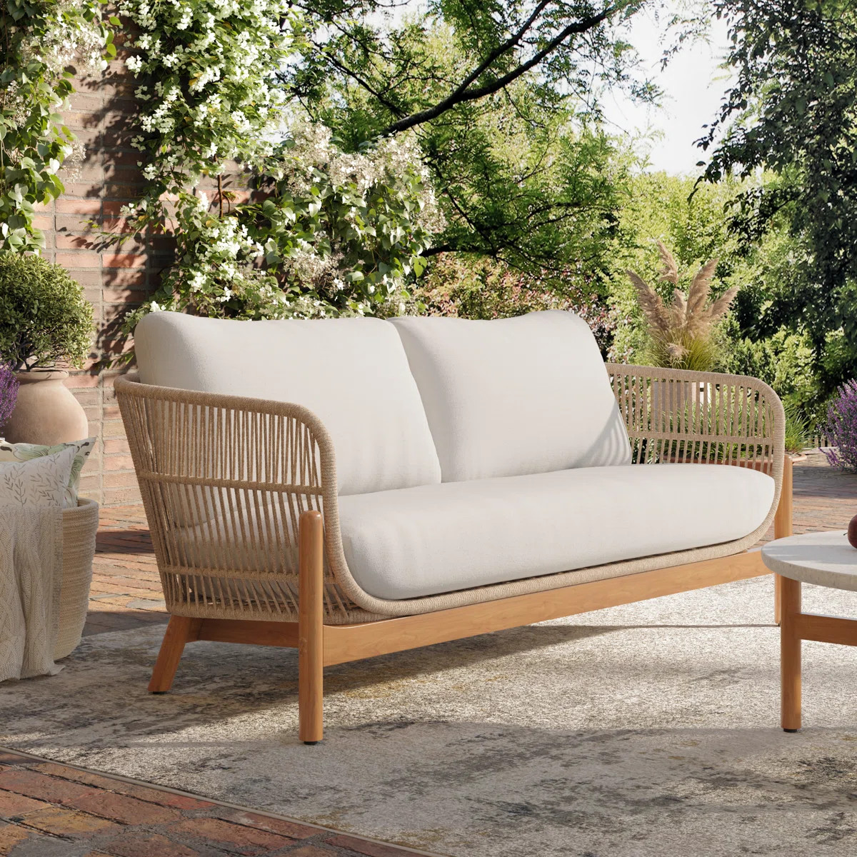Lyal Wood Patio Loveseat | Wayfair North America