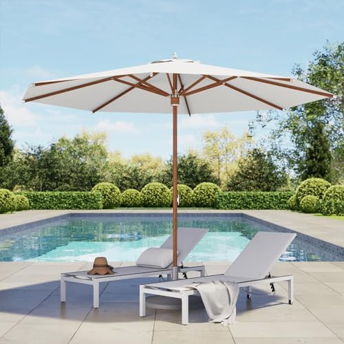 Grand patio 11 FT 10-Year-Non-Fading Patio Umbrella, Outdoor Umbrella with 8 Faux-Wood Grain Alum... | Amazon (US)