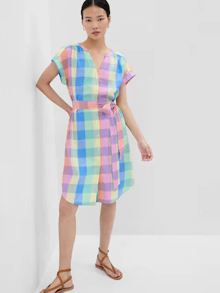 Plaid Midi Shirtdress | Gap Factory