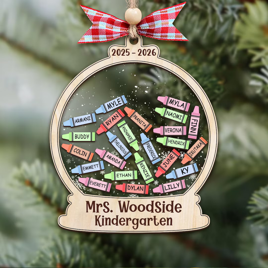 Personalized Teacher Shaker Ornament, Teacher Christmas Gifts, 4D Shaker Ornament, Classroom Xmas... | Etsy (US)