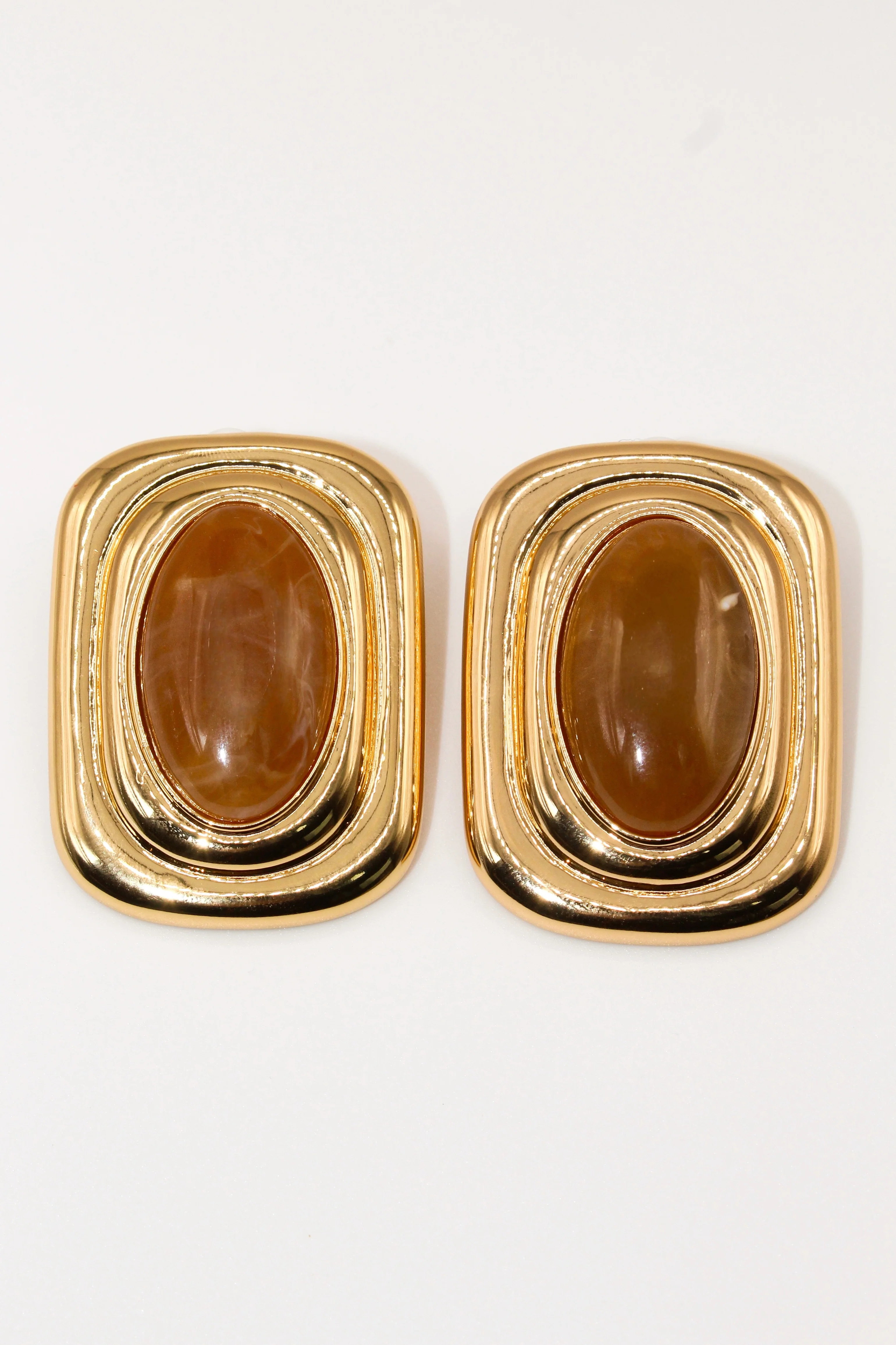 Fifth Avenue Flame Statement Earrings in Brown & Gold | Tame New York