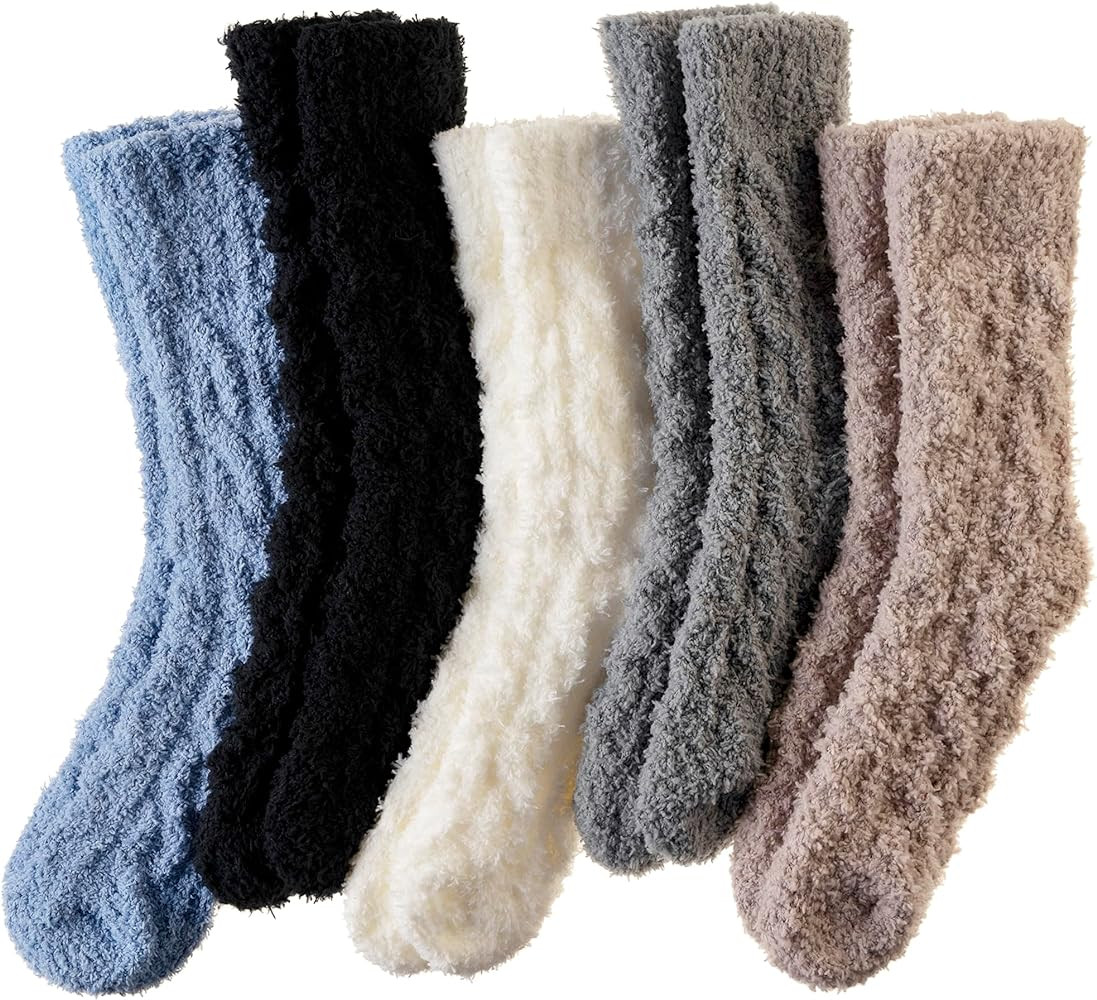 Eyean Womens Fuzzy Socks Soft Warm Fluffy Socks Winter Sleep Thermal Plush Casual Cozy Home Socks | Amazon (US)