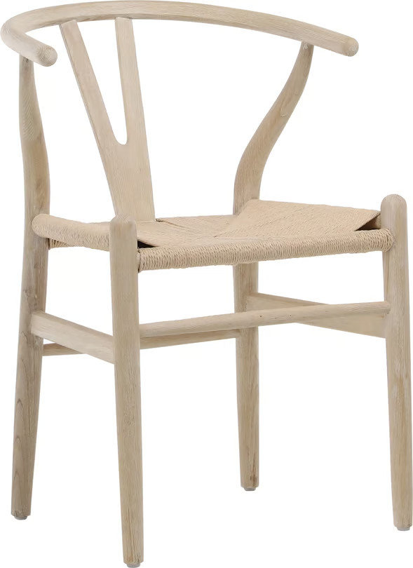 Wishbone Back Natural Oak Chair with Woven Seat | Layla Grayce