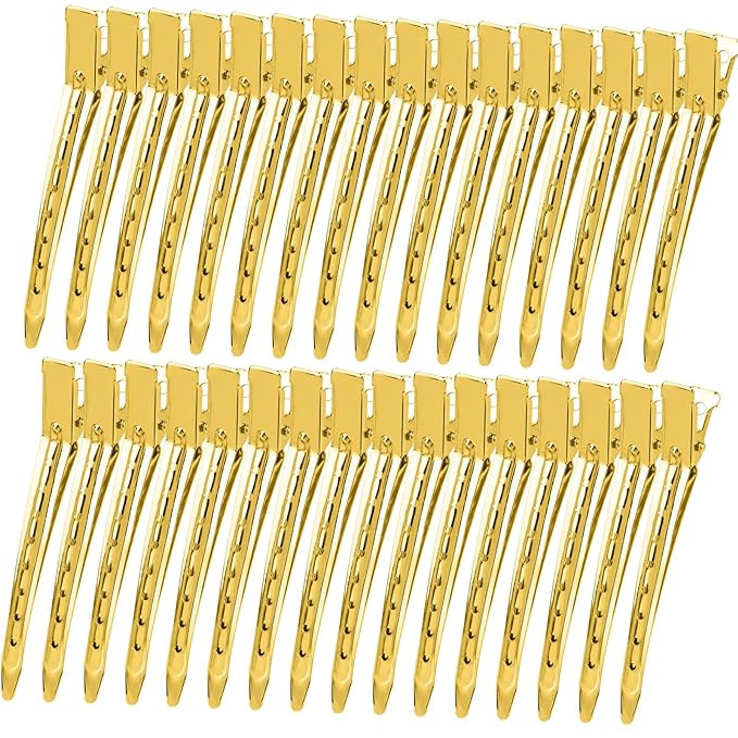 YGDZ 3.5 Inch Metal Duck Billed Clips with Holes - Alligator Curl Clips for Styling, Hair Colorin... | Amazon (US)