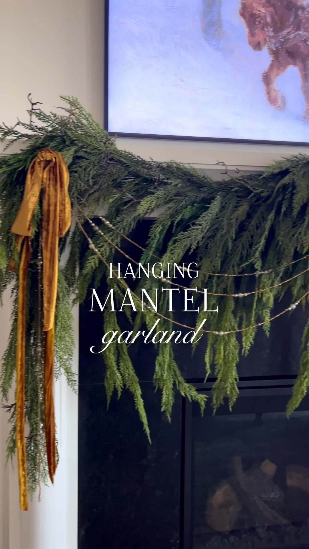 Hanging mantel garland is typically a wrestling match with it for me. This handy hanger made it so much easier this year. I layered two different garlands on each side, a swag in the middle to cover the ends and provide height, glass beads (4 strands) and velvet ribbon. Simple and elegant for my rustic glam holiday. 

The hanger held the drapey garland and beads. I used a Command cord bundler to hold the stick garland, as it was a bit short to reach the hanger.

My beads are from Deus Living online. I’ve linked other options.

#LTKHome #LTKHoliday #LTKSeasonal