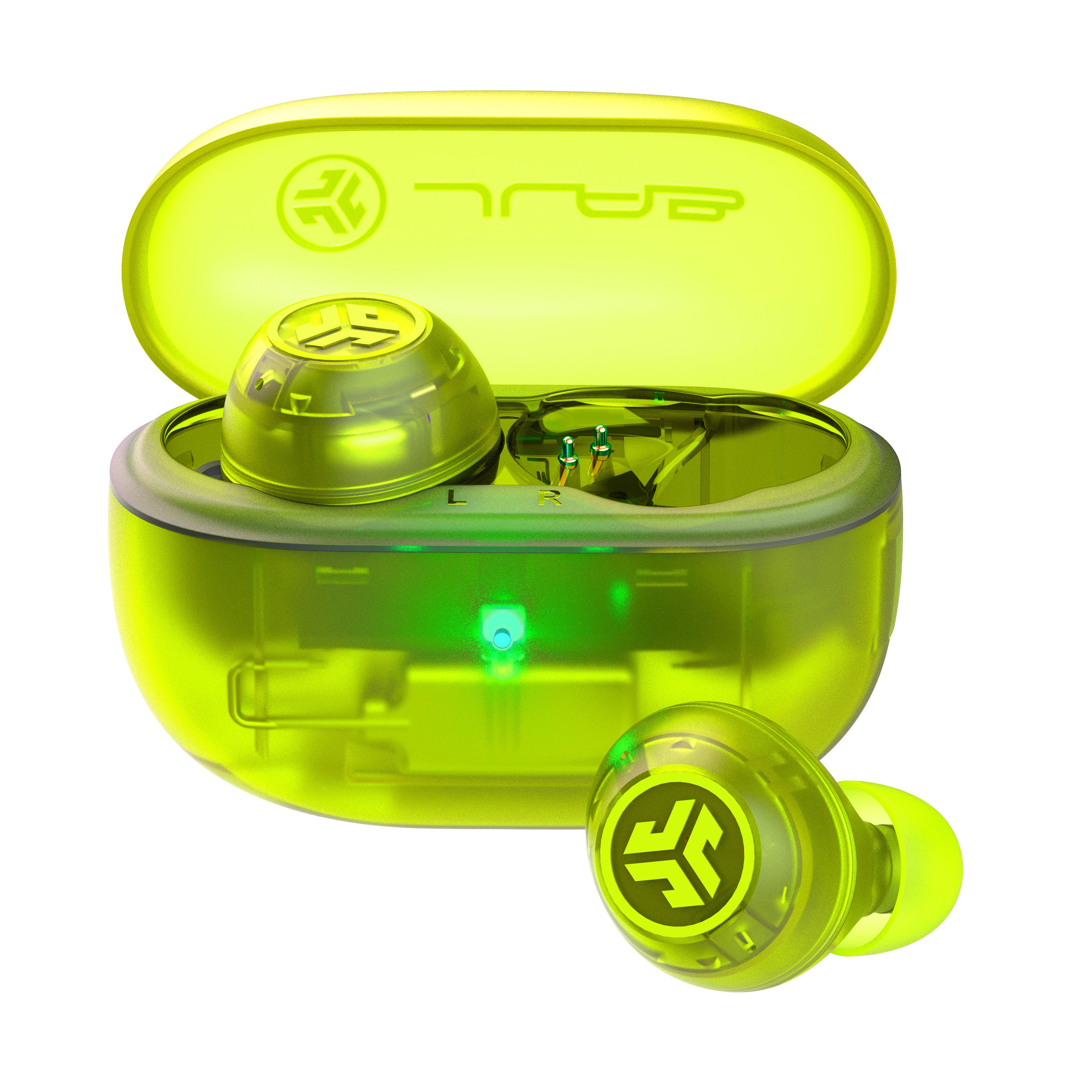 Go Pop ANC True Wireless Earbuds Transparent Neon Green | JLab