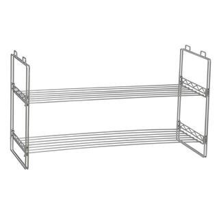 Household Essentials Stackable 2-Tier Metal Shoe Rack in Silver | 12" x 30" x 16.5" | Michaels® | Michaels Stores