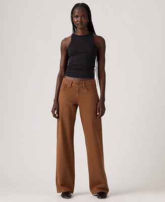 Women's Super-Low Double-Button Relaxed-Fit Denim Jean | Macy's