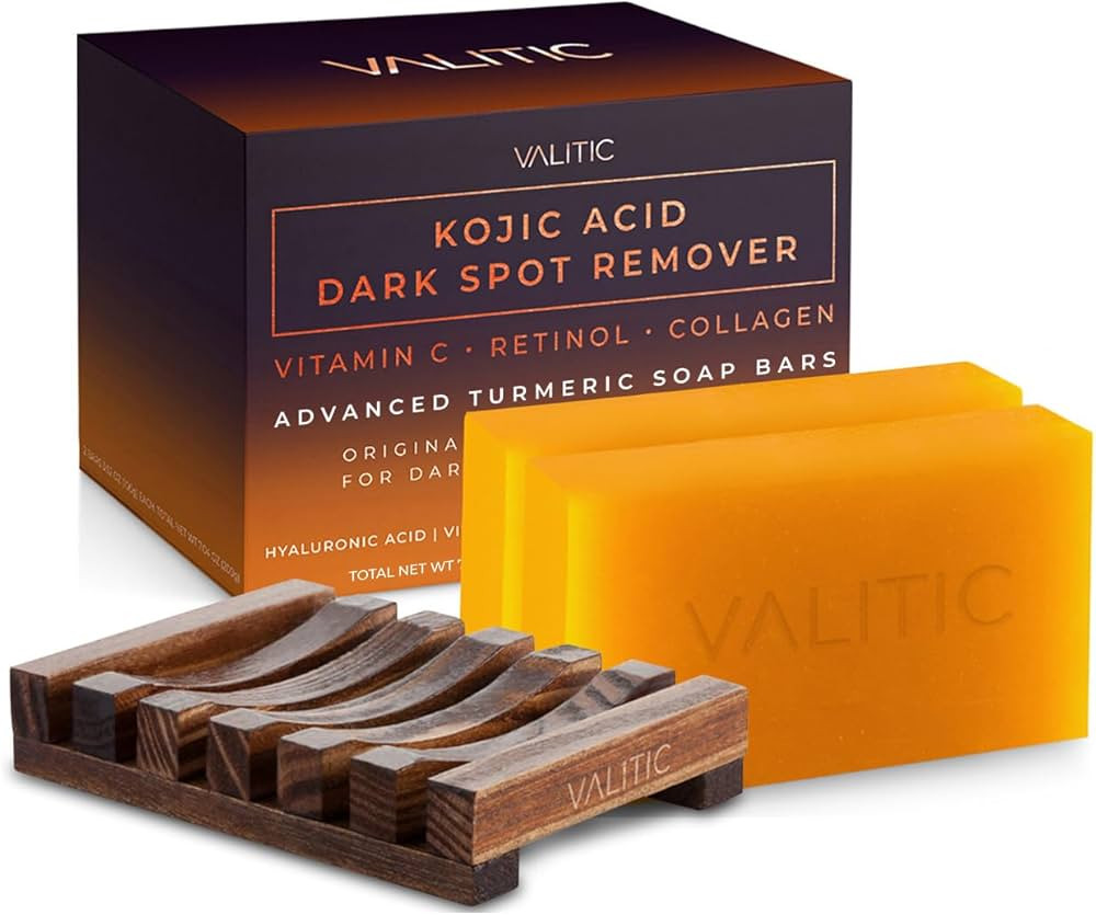VALITIC Kojic Acid Dark Spot Remover Soap Bar with Vitamin C,Retinol,Collagen,Turmeric - Original... | Amazon (US)