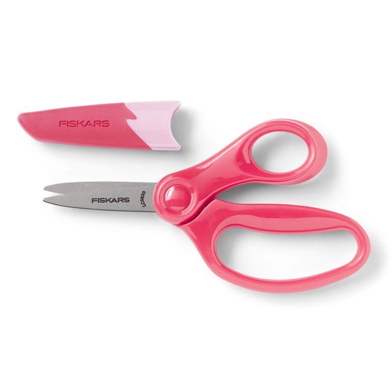 Fiskars Pointed-tip Kids Scissors (5 in.) with Sheath - Pink | Walmart (US)