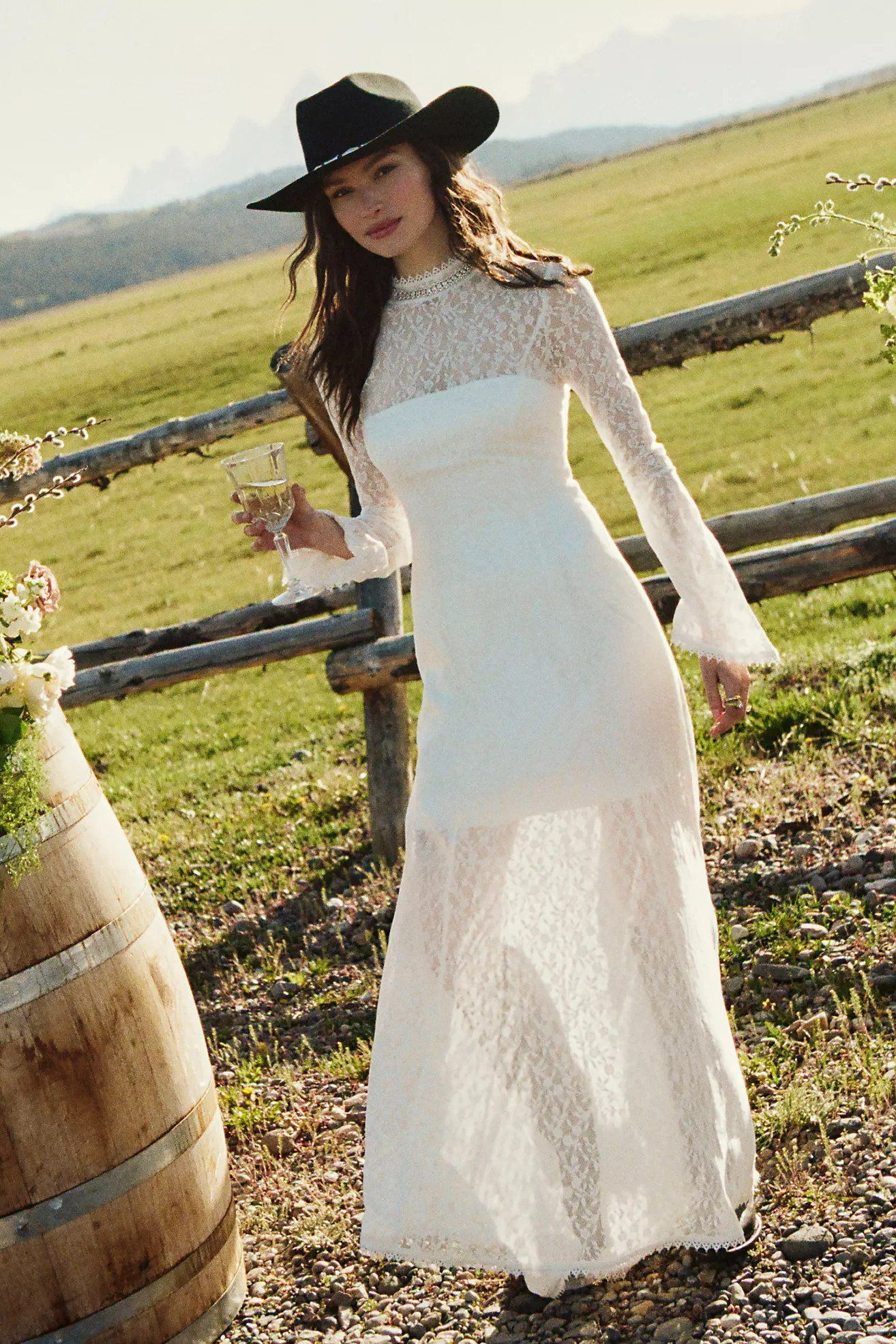 BHLDN Long-Sleeve Lace Maxi Dress | Anthropologie (US)