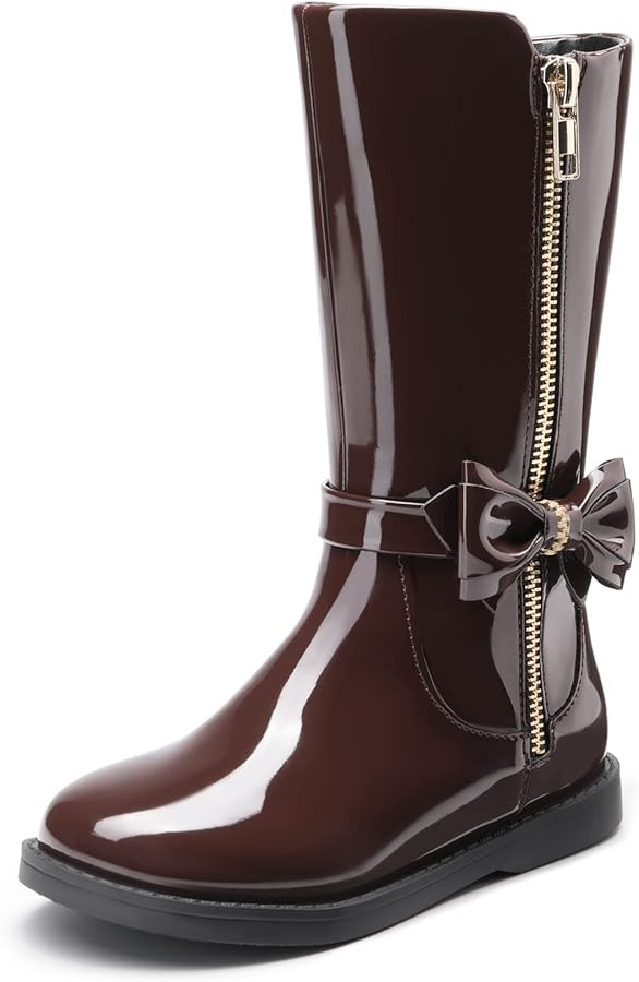 DREAM PAIRS Toddler Girls Mid Calf Boots Side Zipper Riding Shoes | Amazon (US)