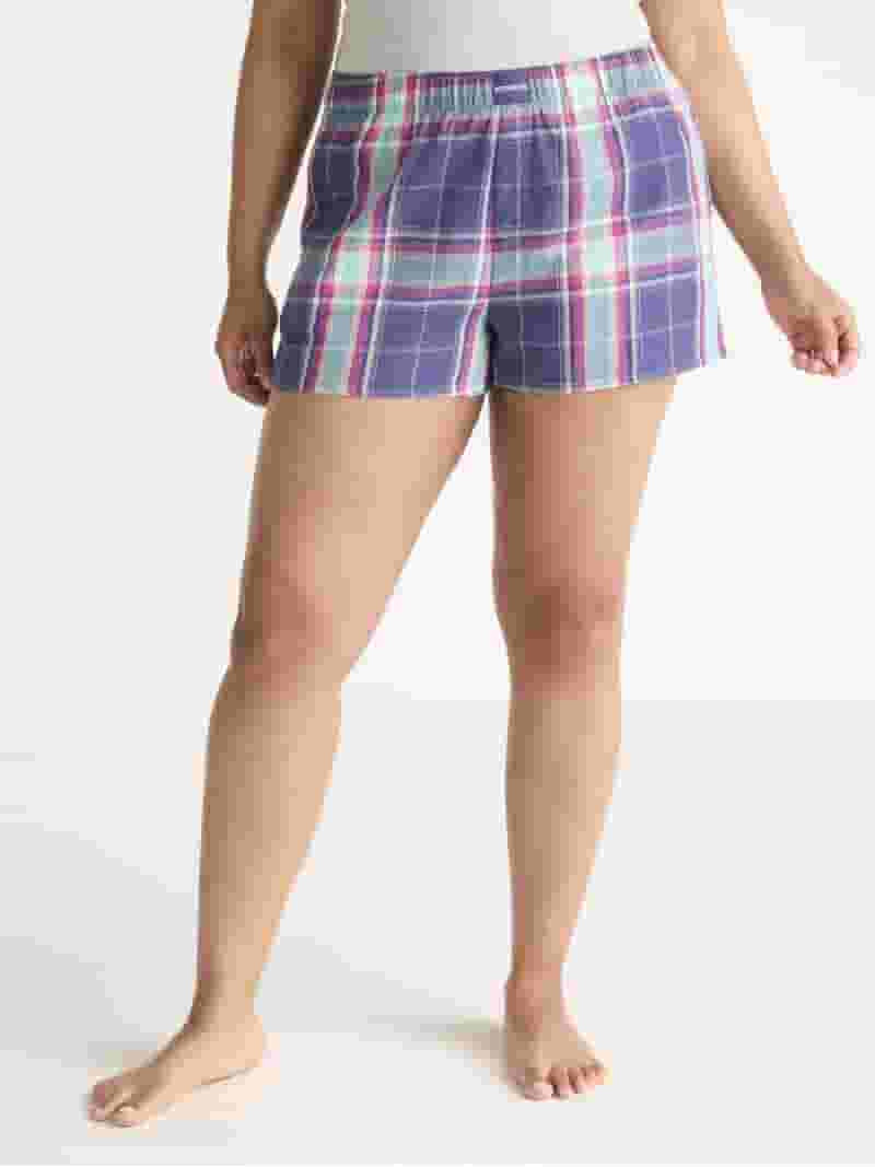 Joyspun Women's Woven Pajama Boxer Shorts, 3'' Inseam, Sizes XS-3X | Walmart (US)