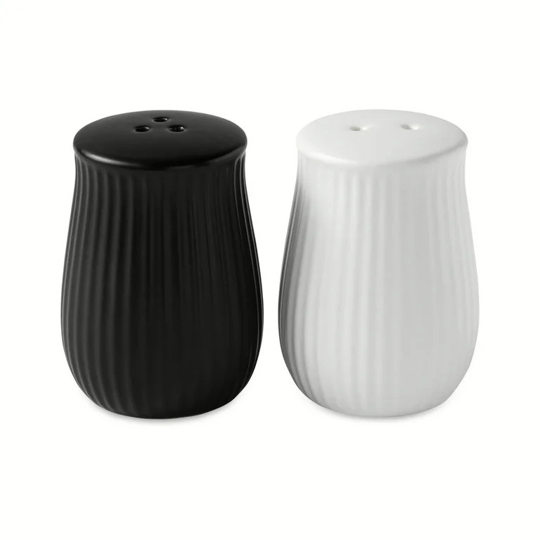 Thyme & Table 2 Piece Ceramic Salt and Pepper Shakers, Black | Walmart (US)