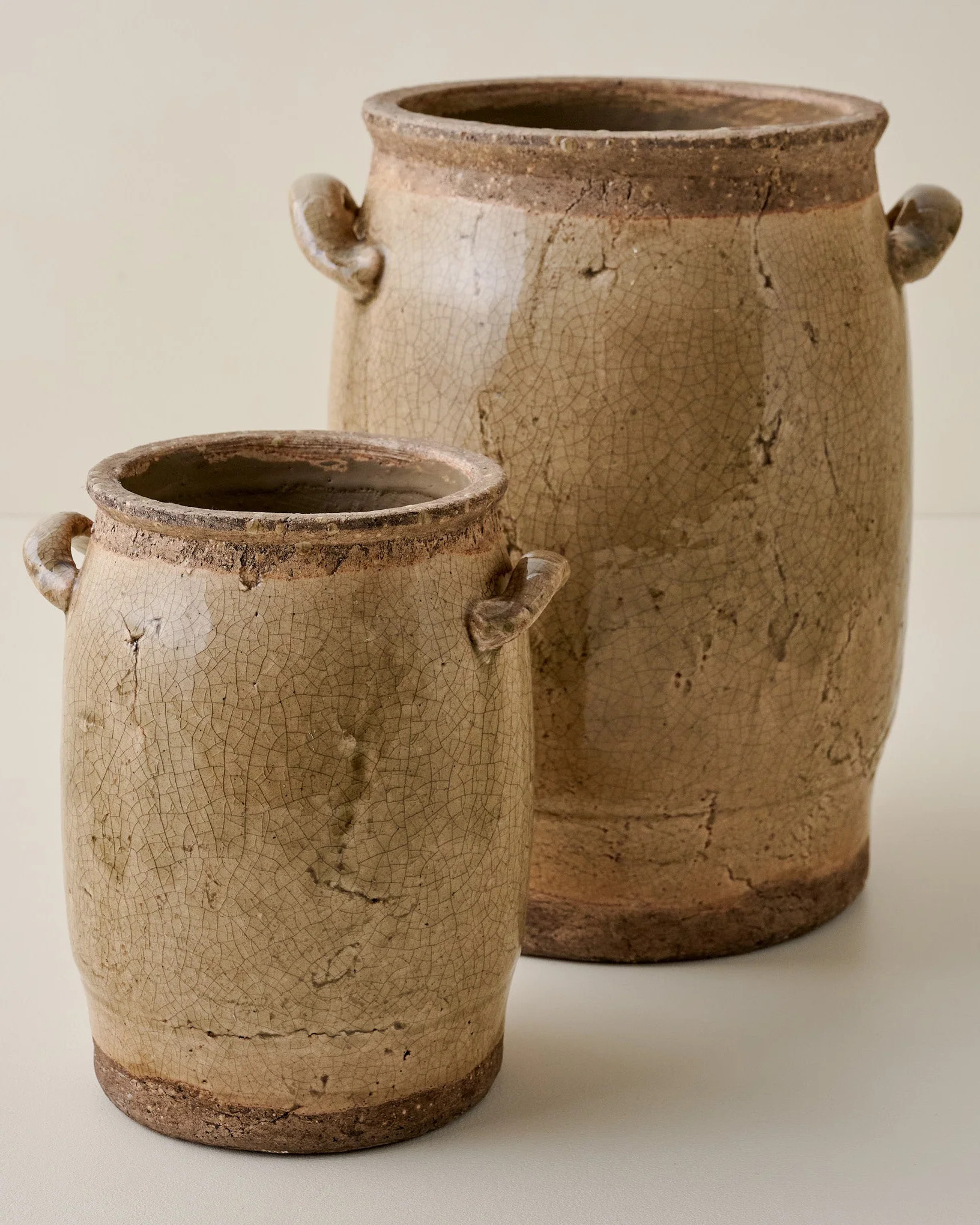 Hanson Crackle Handled Vase | Magnolia