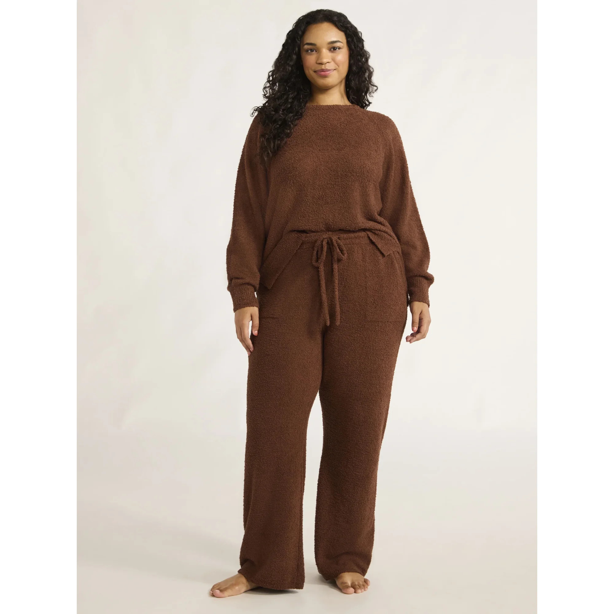 Joyspun Women's Chenille Top and Pants Set, 2-Piece, Sizes XS-3X | Walmart (US)