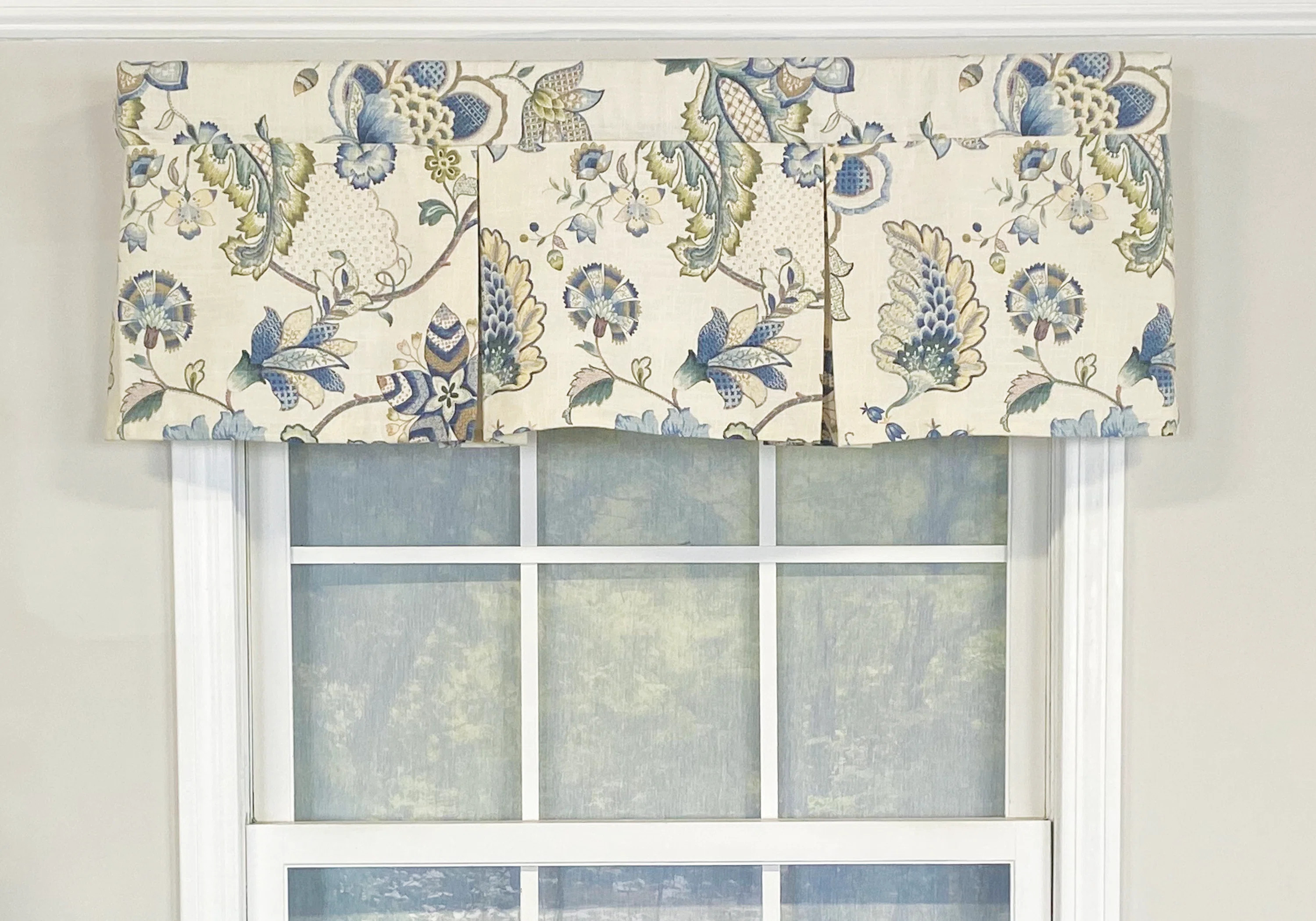 Floral Cotton Tailored 45" W Window Valance | Wayfair North America