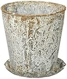 Creative Co-Op Distressed Metal Pot with Pleated Saucer | Amazon (US)