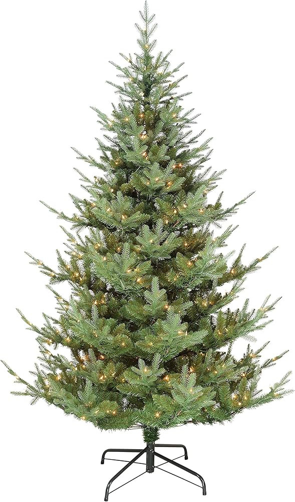 Puleo International Pre-Lit 7.5' Hillside Spruce Artificial Christmas Tree with 450 Lights, Green | Amazon (US)
