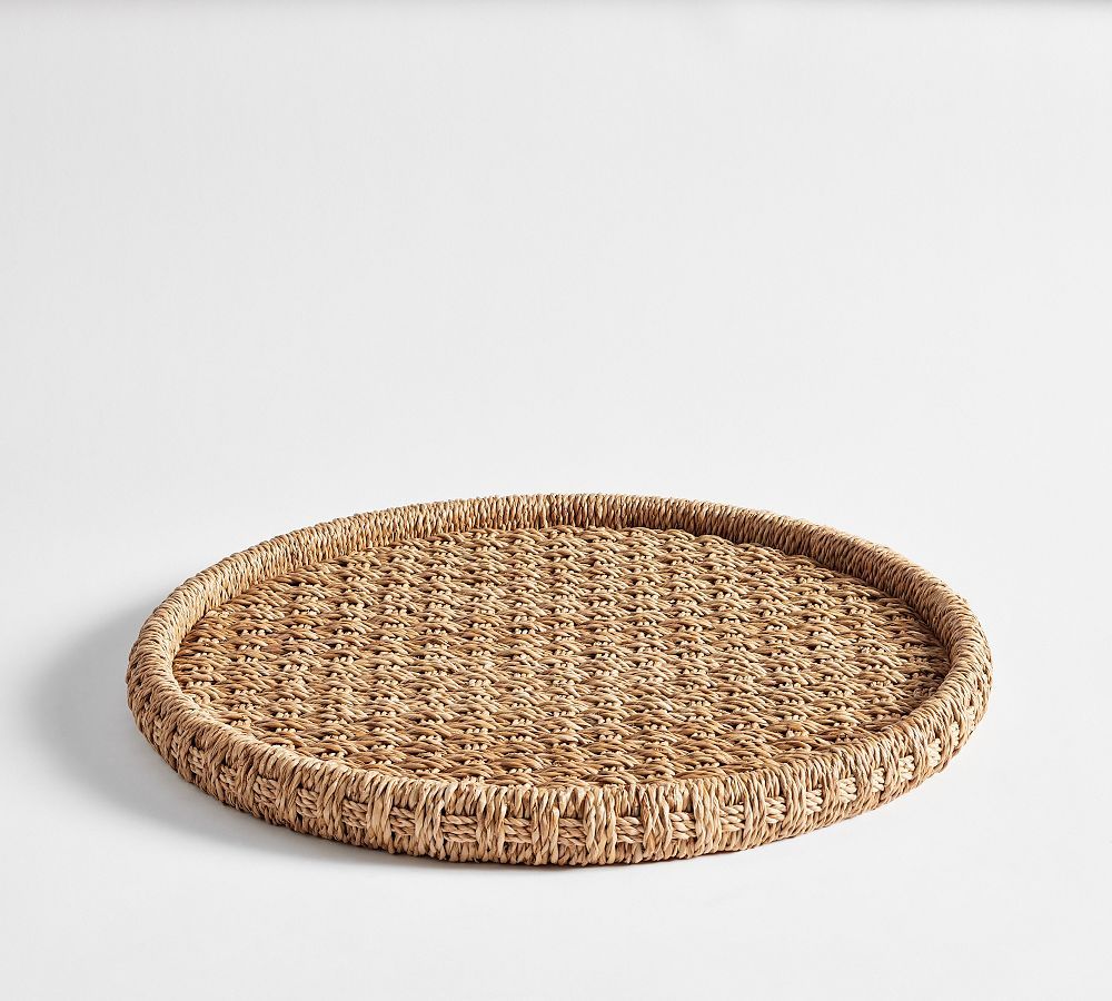 Amaya Handwoven Twisted Seagrass Tray | Pottery Barn (US)