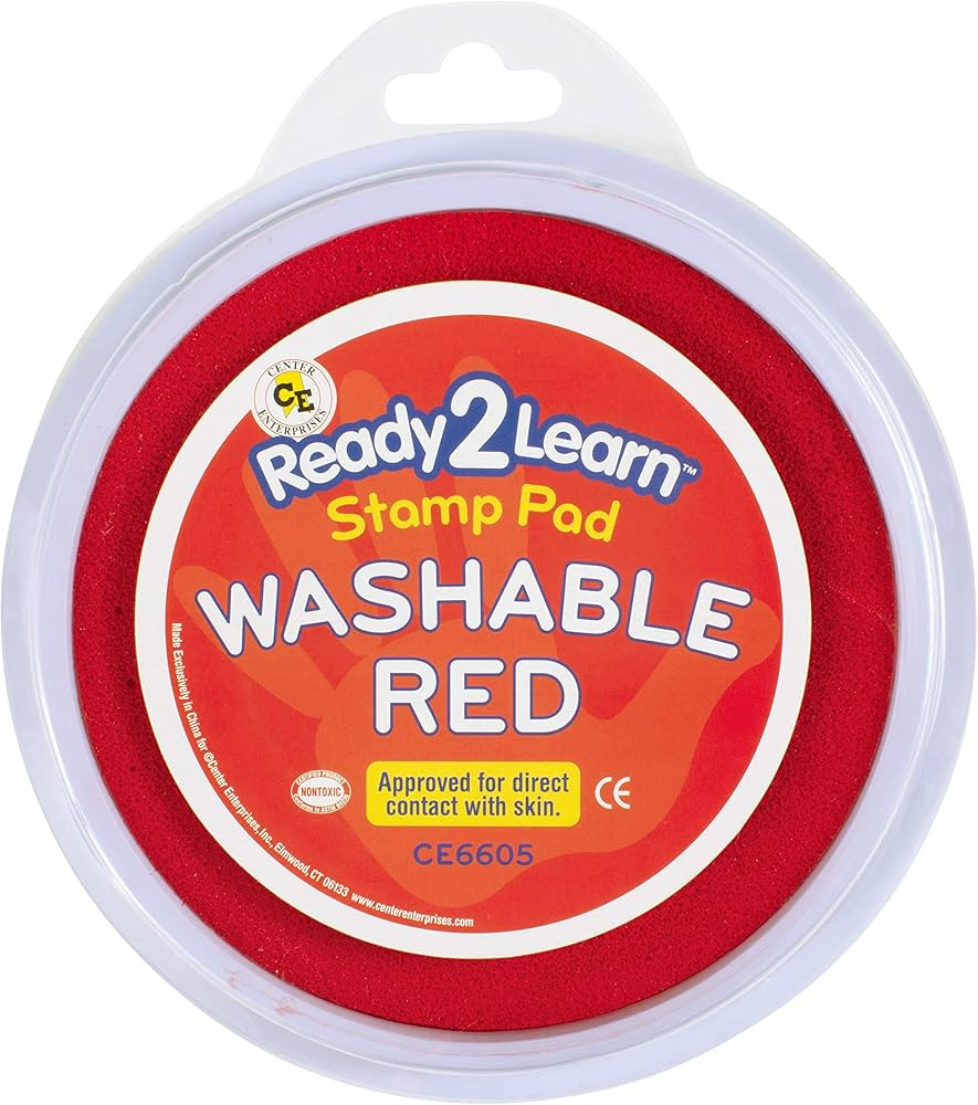 READY 2 LEARN Jumbo Circular Washable Stamp Pad - Red - 5.75" dia. - Non-Toxic - Fade Resistant -... | Amazon (US)